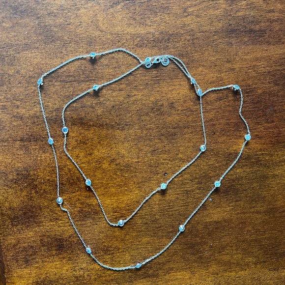 GABI RIELLE Sterling Silver Cubic Zirconia Station Wrap Long Necklace - Picture 10 of 10